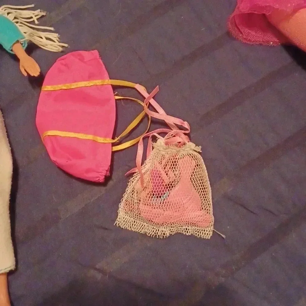 2 vintage Mattel Barbie dolls , one  Ken and one mini with extras